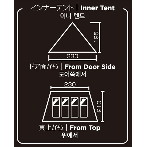 キャンピングリサーチ 西宮山口店 : 展示テントに コールマンの